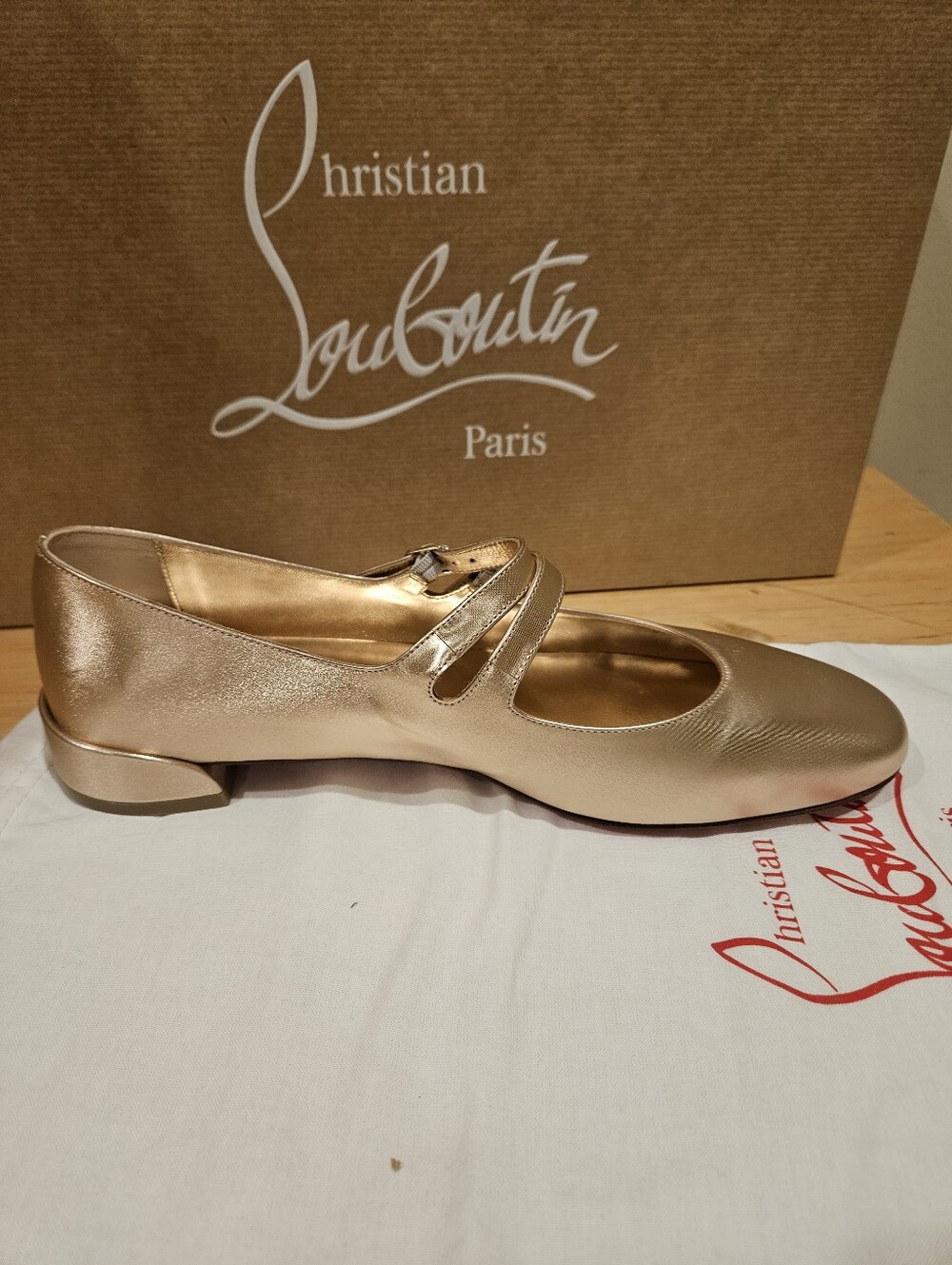 Christian Louboutin Sweet Jane Flat Women's Leather Leche Shoe Size 38.5/ US 8.5 - Picture 3 of 8